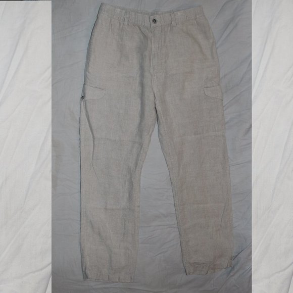 Caribbean Other - Caribbean Cargo Linen Pants Waist 32x32 Inseam